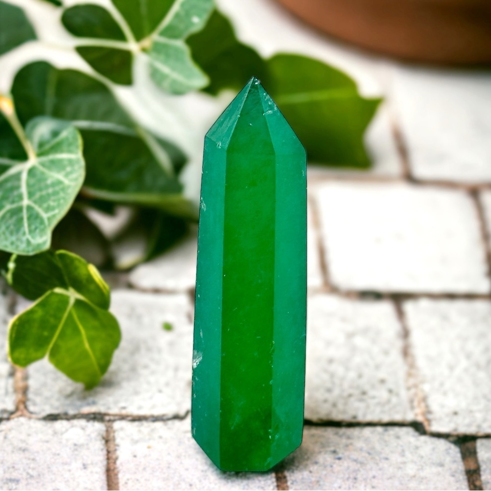 RARE Large Elestial Monatomic Green Andara Crystal Tower Heart Chakra Healing